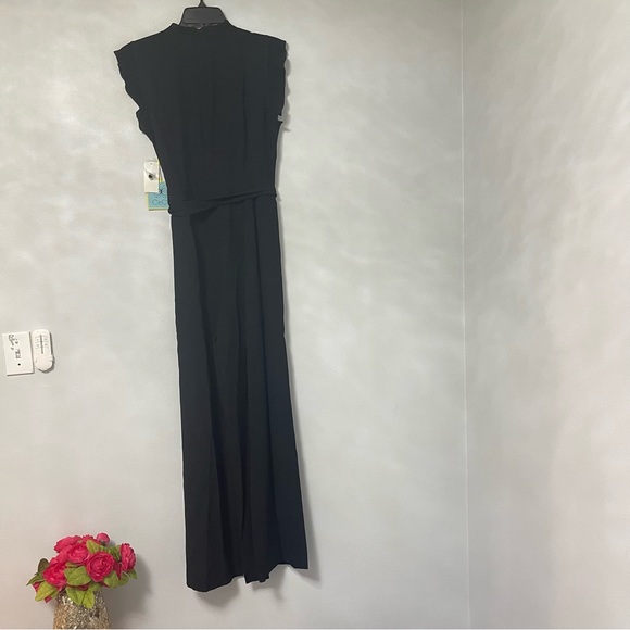 CeCe By Cynthia Steffe Plissa Trim Jumpsuit In Rich Black - Size 12 NWT- Reemoly - Picture 11 of 15